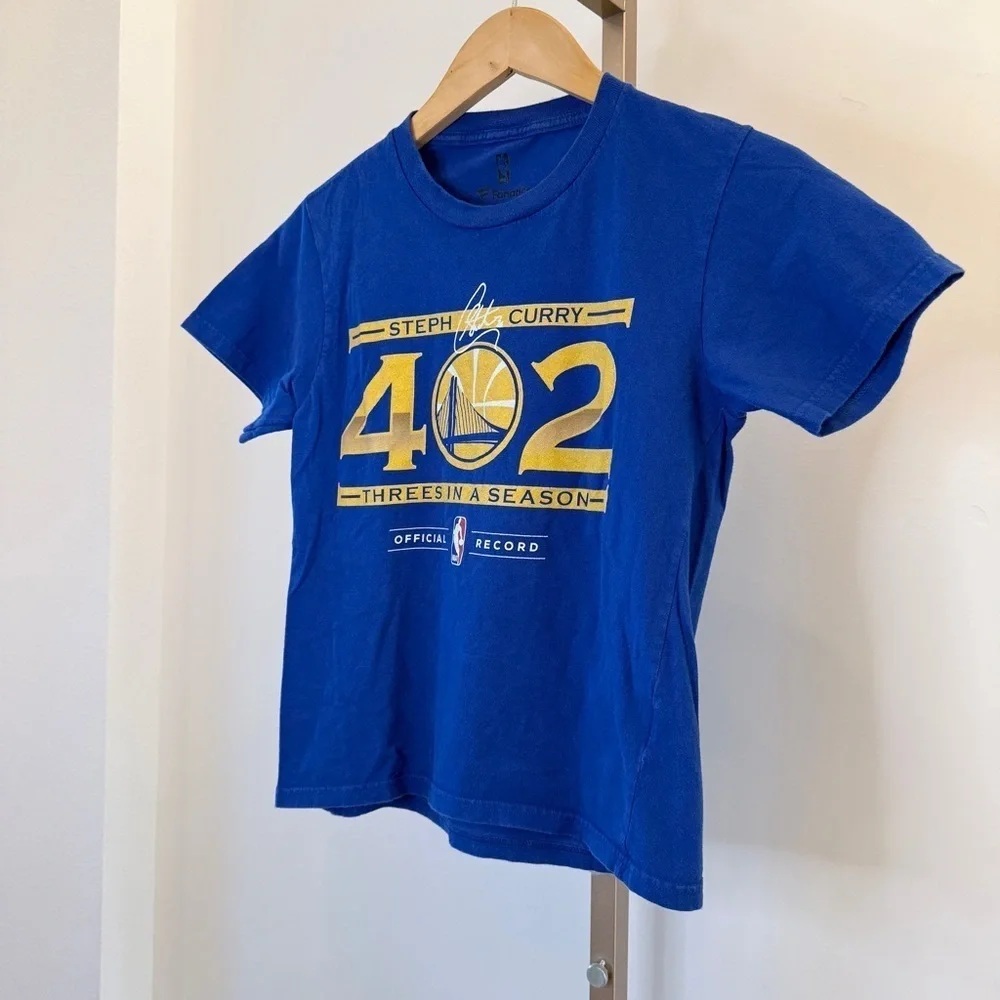 Fanatics Steph Curry Golden State Warriors Blue Graphic T-Shirt  Youth M Casual